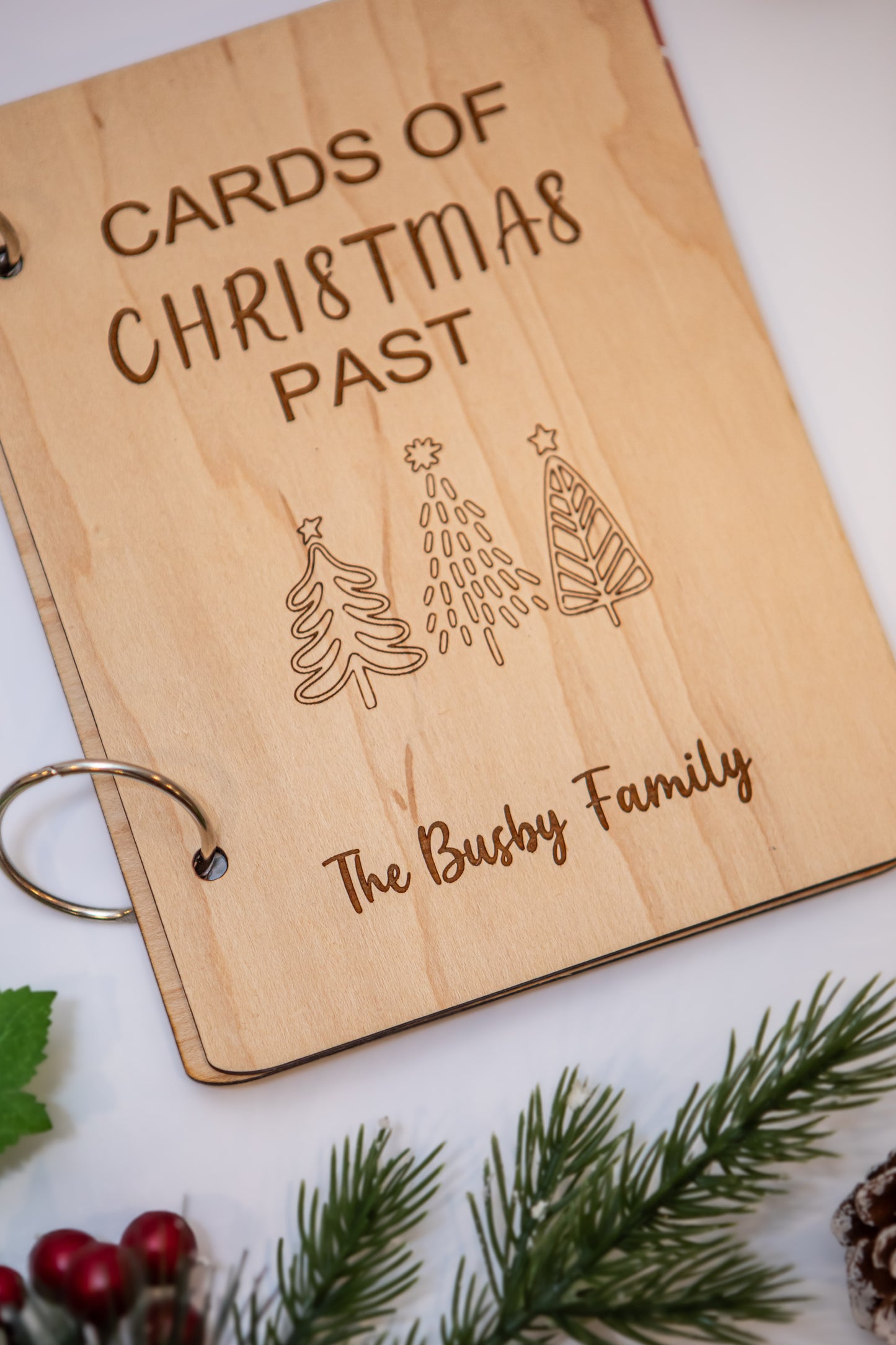 Cards of *Christmas* Past Wood Album