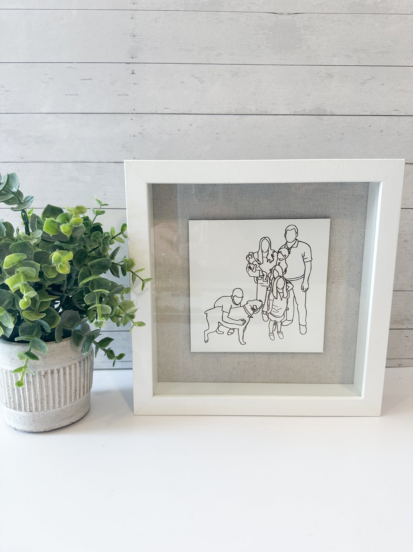 Minimalist Line Drawing Shadow Box