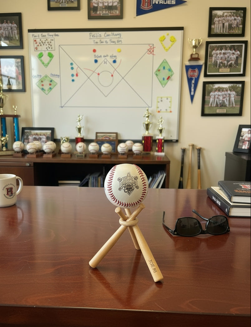 Hollis Brookline Cal Ripken Engraved Baseball | Baseball Stand