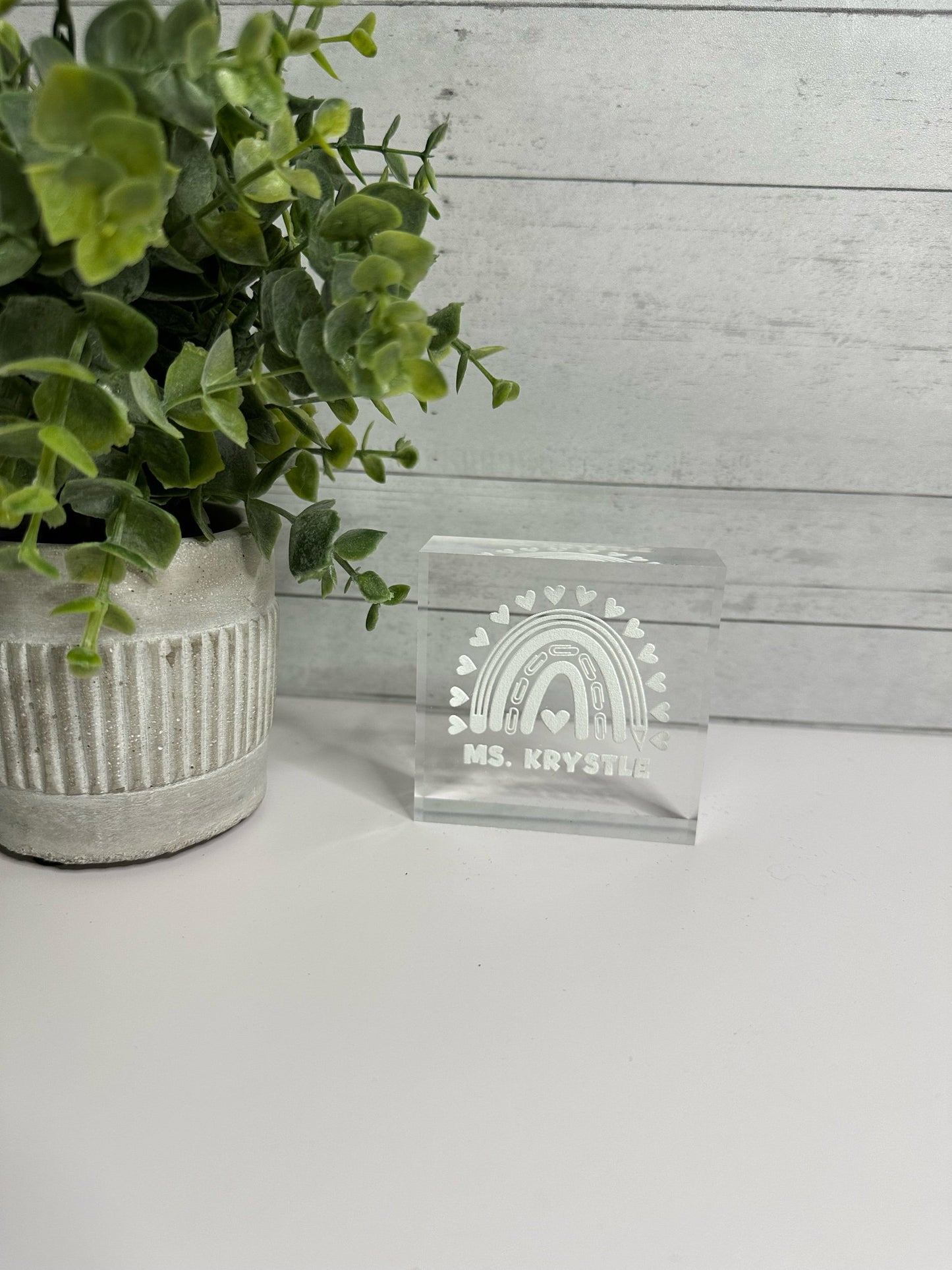 Teacher Supplies Rainbow Paperweight / Desk Decor