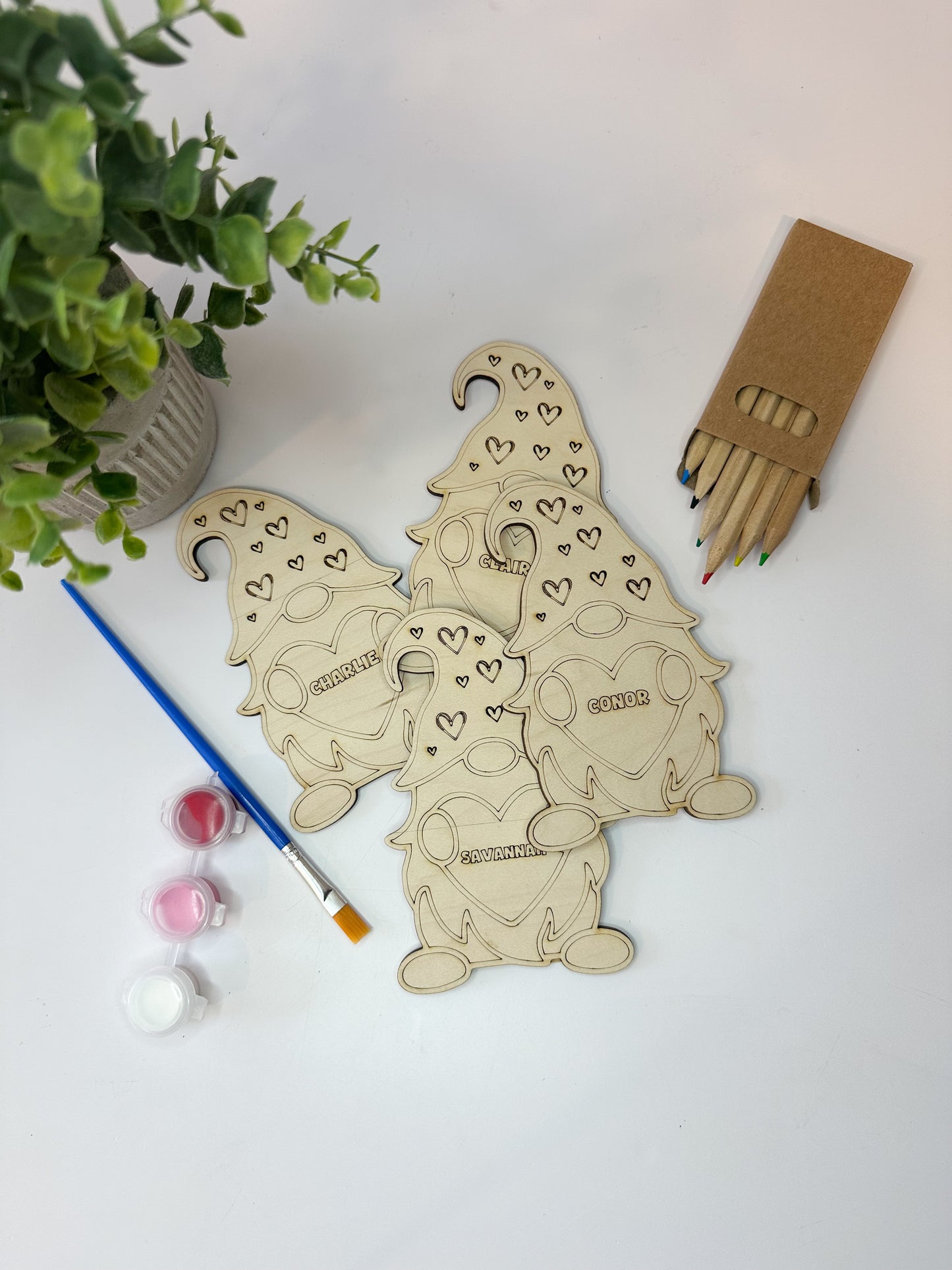 Valentine's Day DIY Paint/Color a Gnome