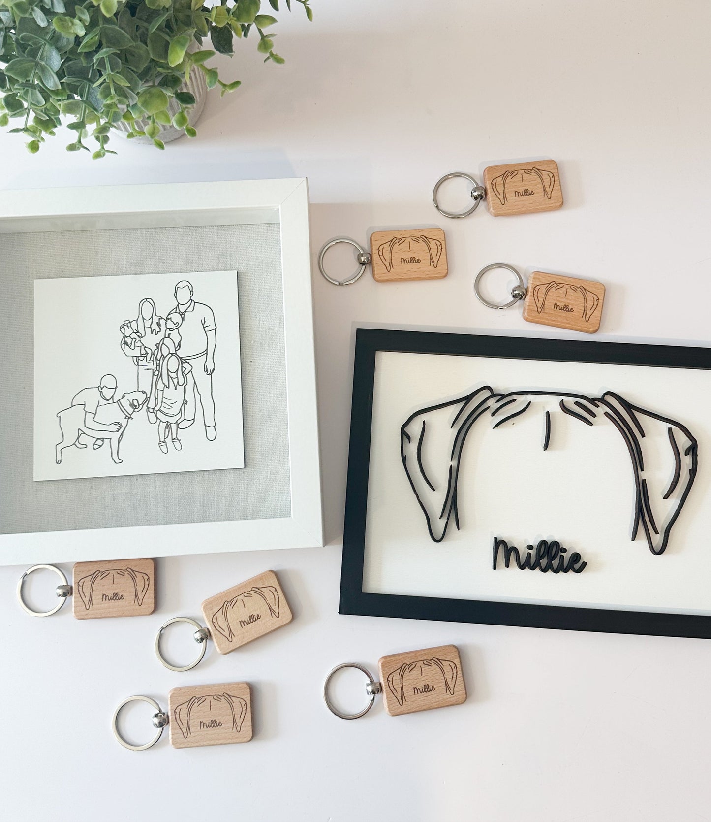 Wood Keychain - Dog Ears