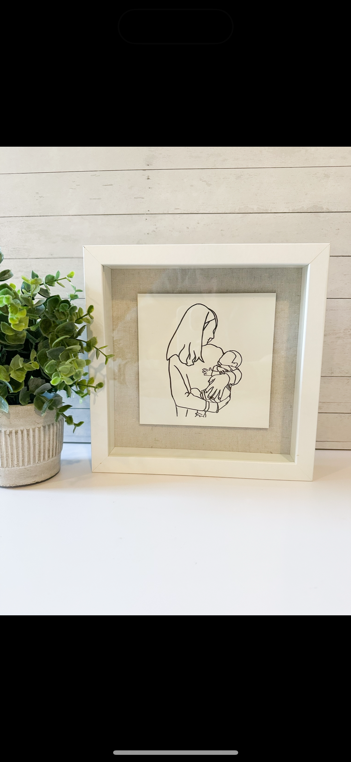 Minimalist Line Drawing Shadow Box