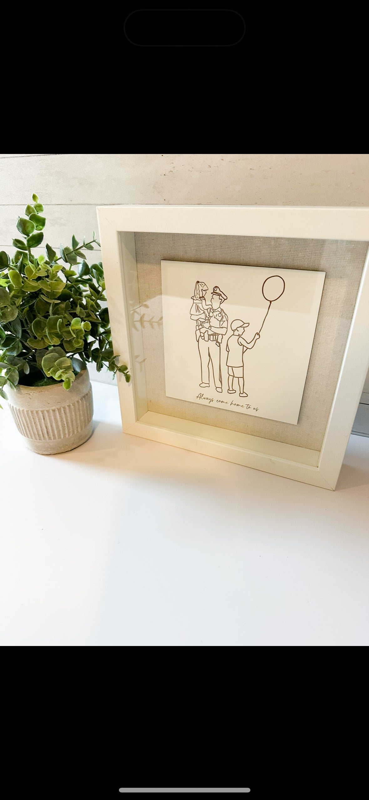 Minimalist Line Drawing Shadow Box