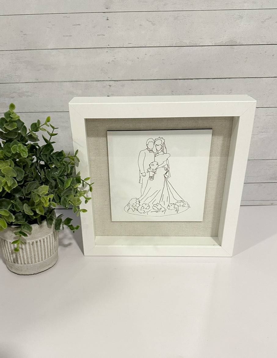 Minimalist Line Drawing Shadow Box