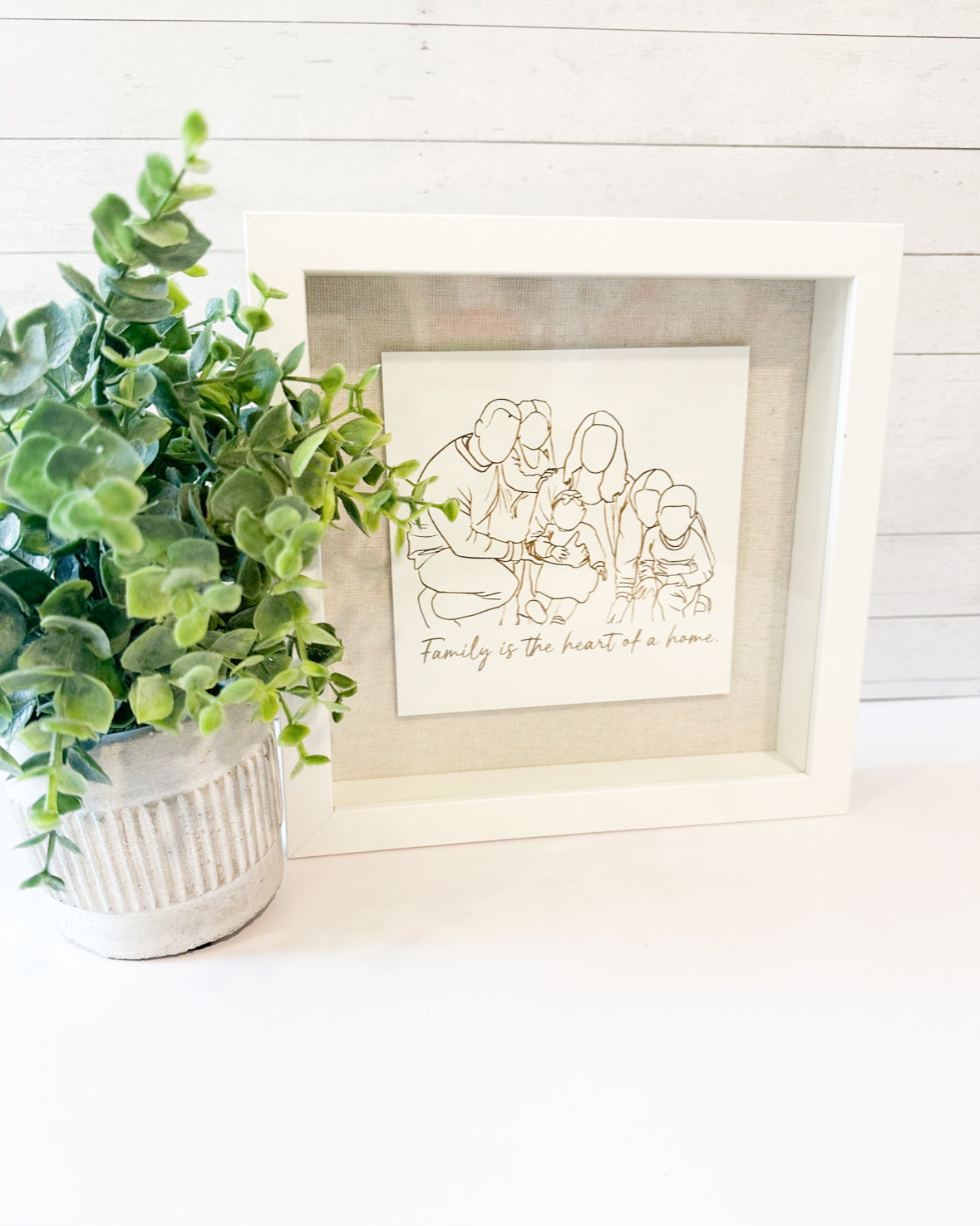 Minimalist Line Drawing Shadow Box