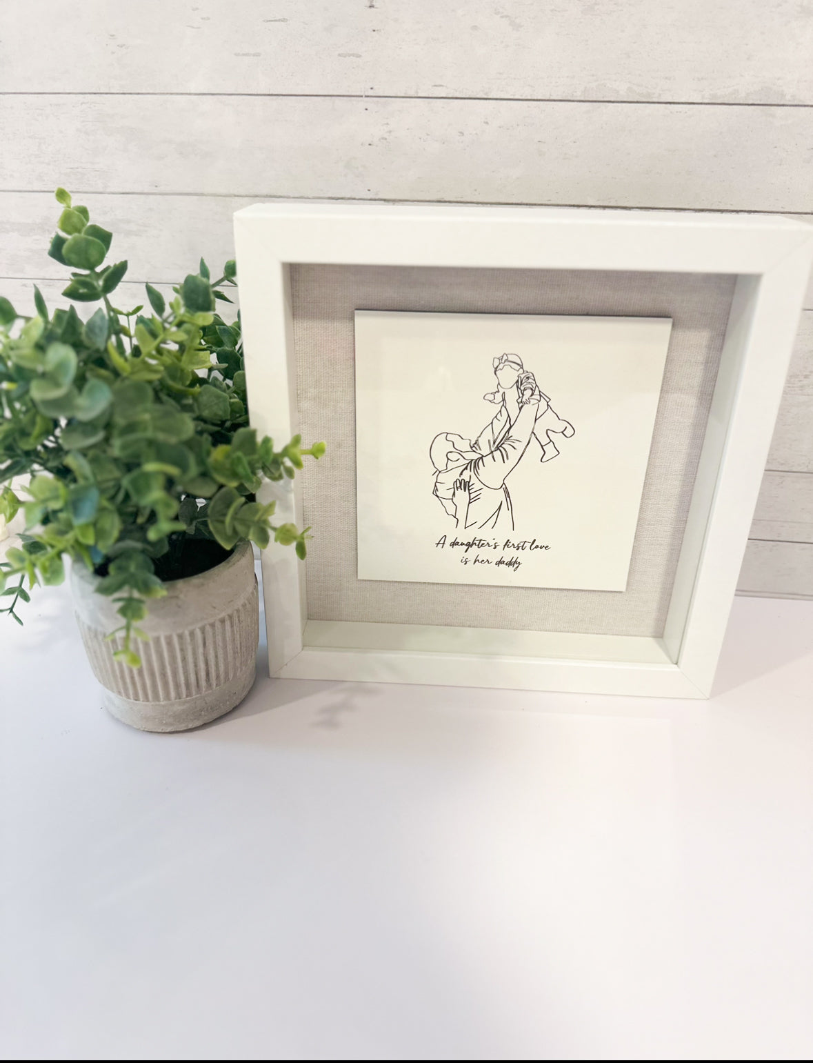 Minimalist Line Drawing Shadow Box