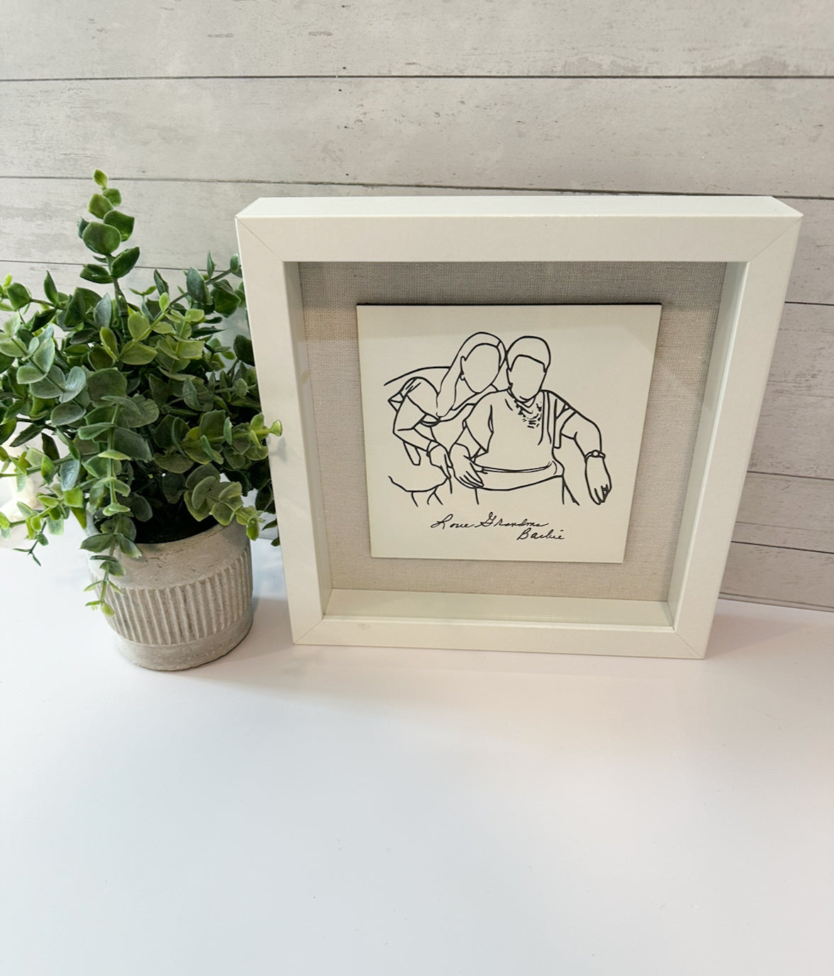 Minimalist Line Drawing Shadow Box