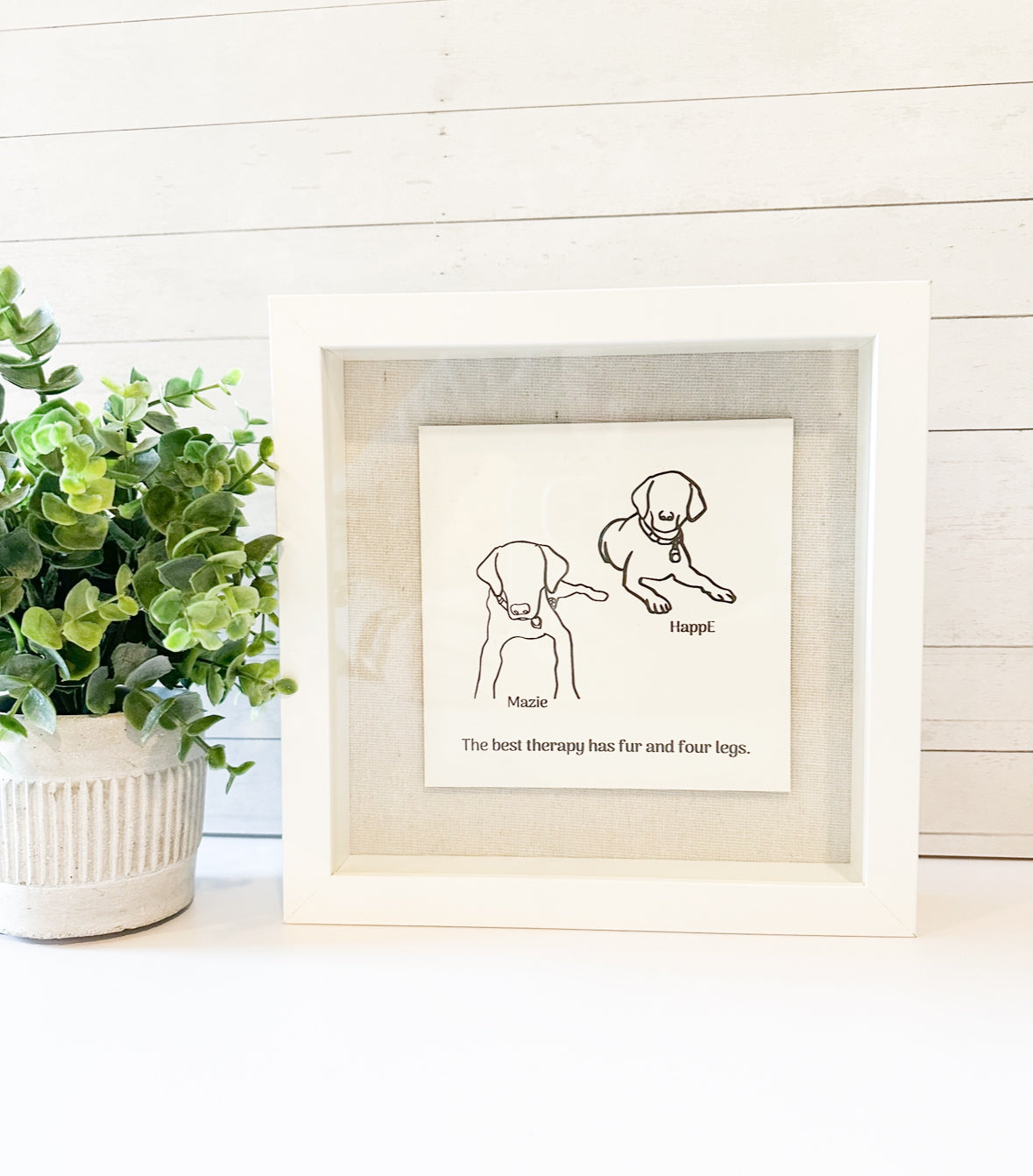 Minimalist Line Drawing Shadow Box