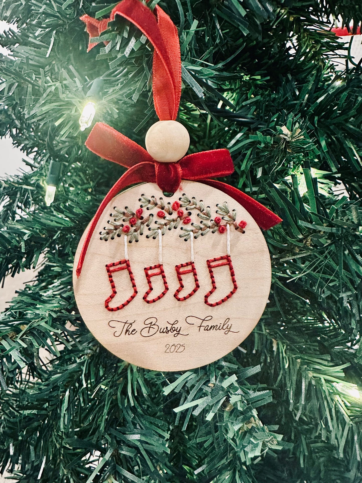DIY Family Stocking Ornament Embroidery Kit
