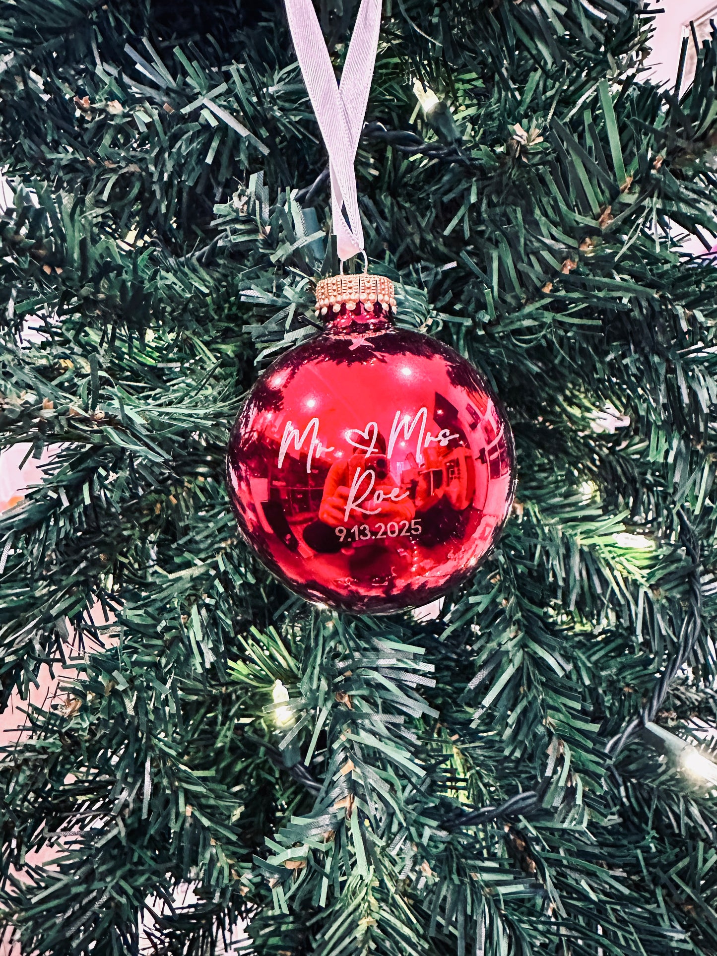 Red Glass Ball Ornament *choose design*