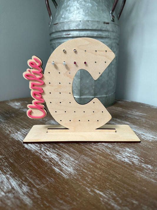 Wood / Acrylic Earring Stand