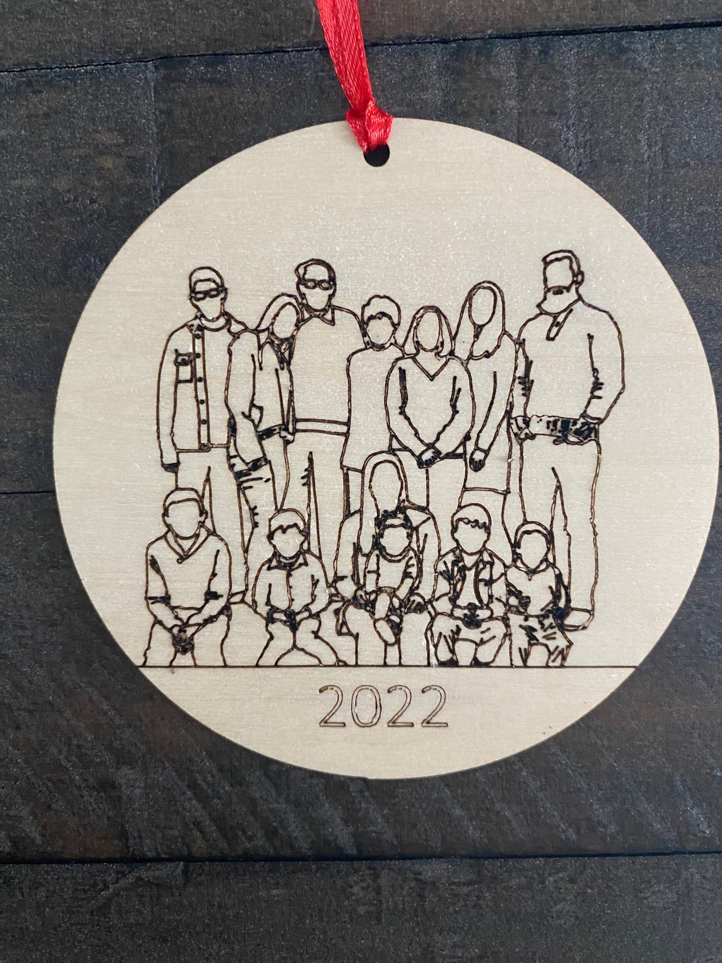 Line Drawing, Minimalist Family Art, Photo Line Drawing Ornament