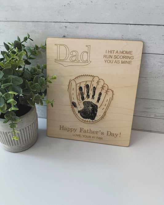 Father's Day Handprint Sign - Baseball