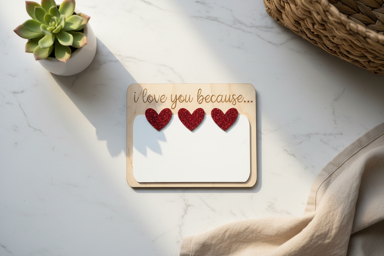 I love you because…reusable note board!
