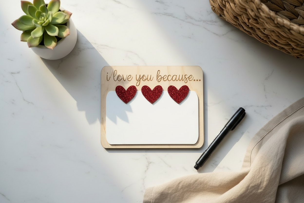 I love you because…reusable note board!