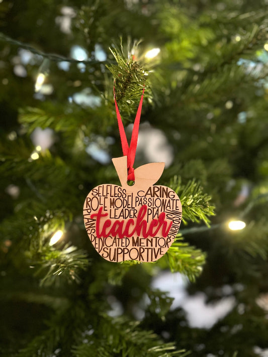 Teacher Apple Ornament