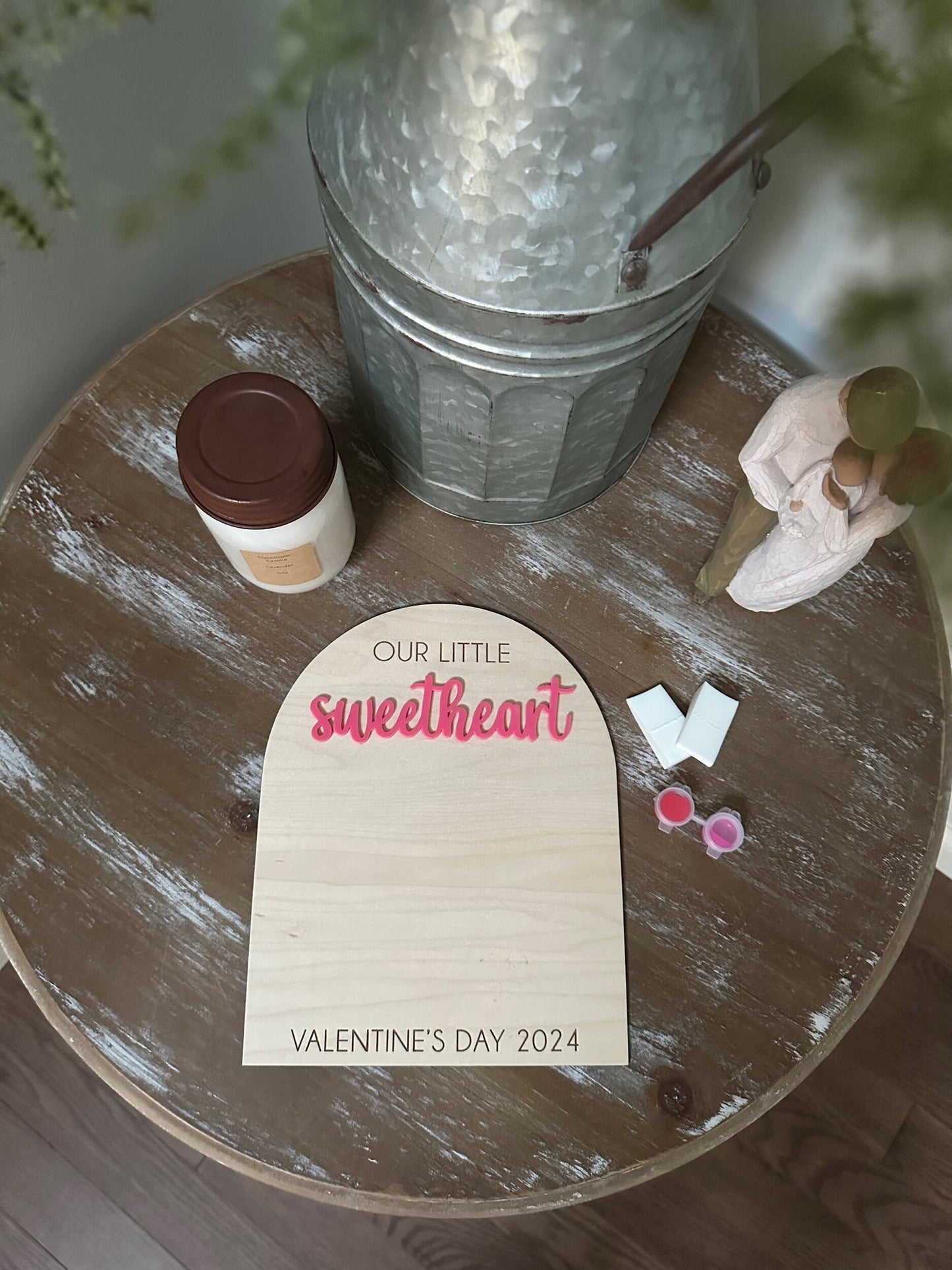 First Valentine's Footprint/Handprint Wood Keepsake (2 designs)