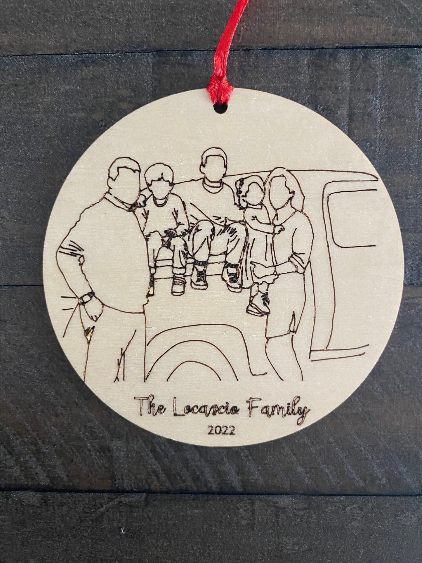 Line Drawing, Minimalist Family Art, Photo Line Drawing Ornament