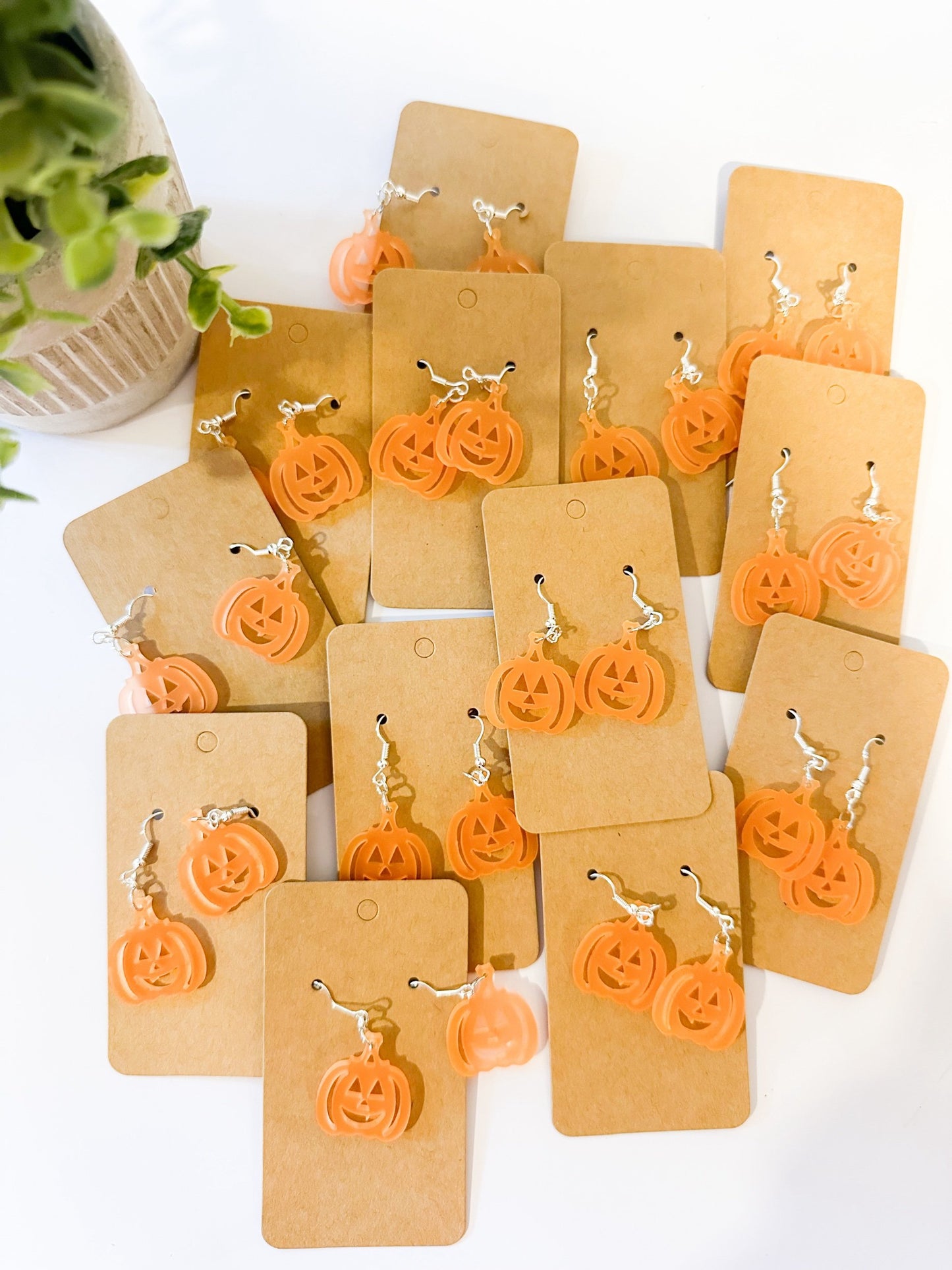 Acrylic jack-o’-lantern earrings