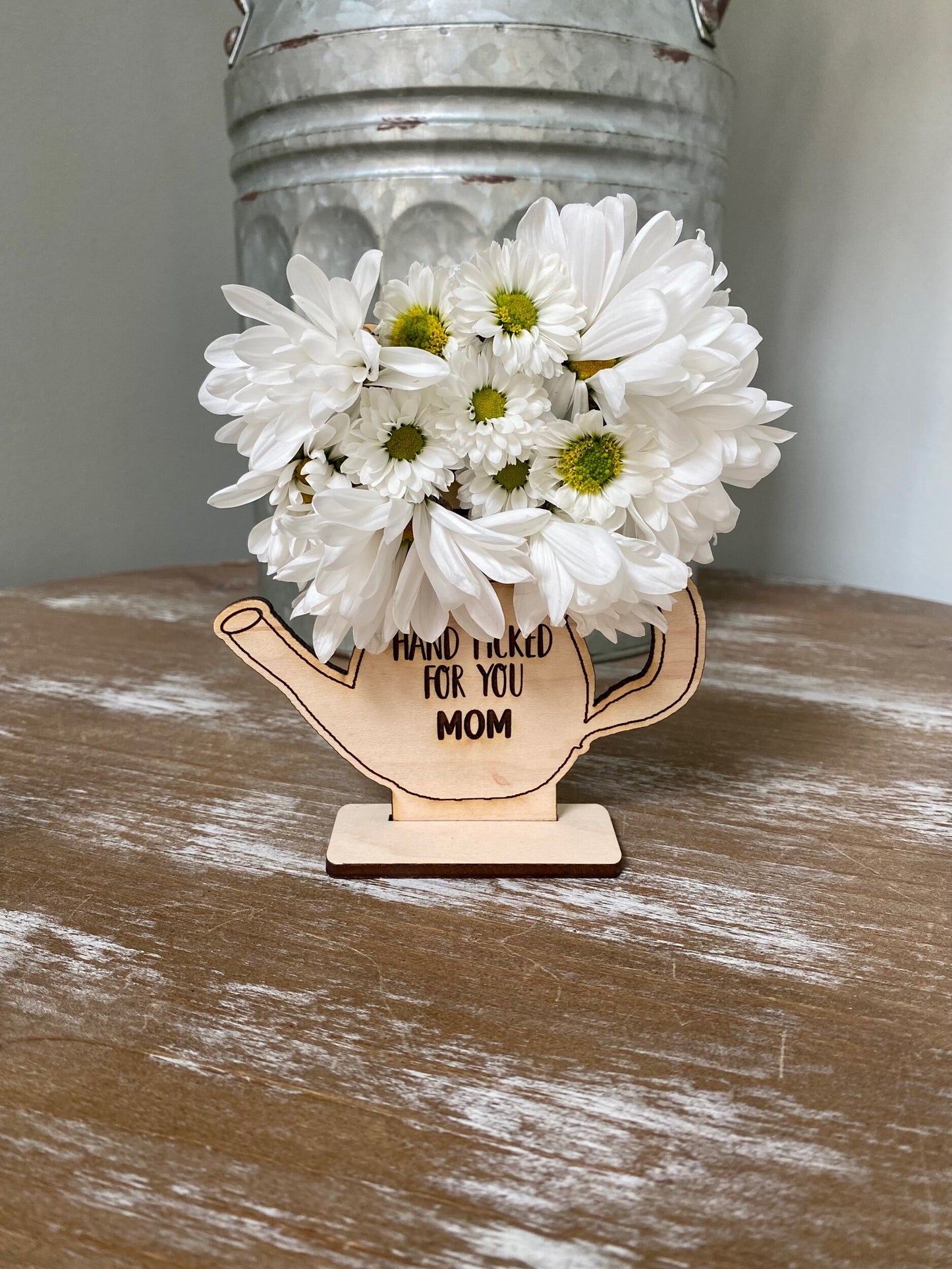 Mother's Day Wood Flower Holder