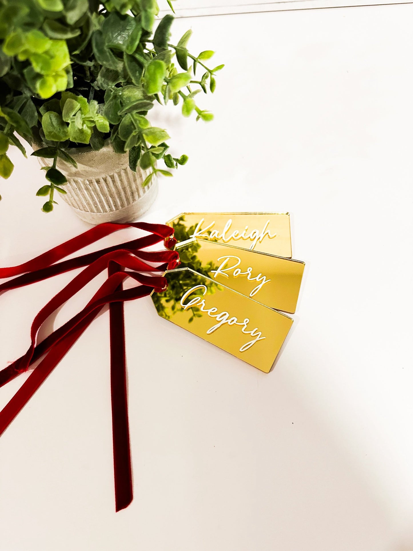 Mirror Gold Stocking Tags