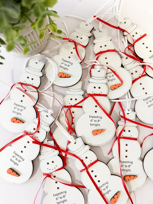 Expecting 6-8” snowman ornament
