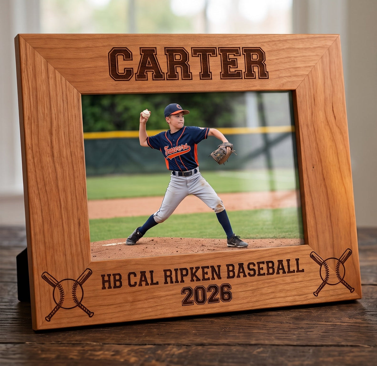 Cal Ripken Wood Engraved Photo Frame