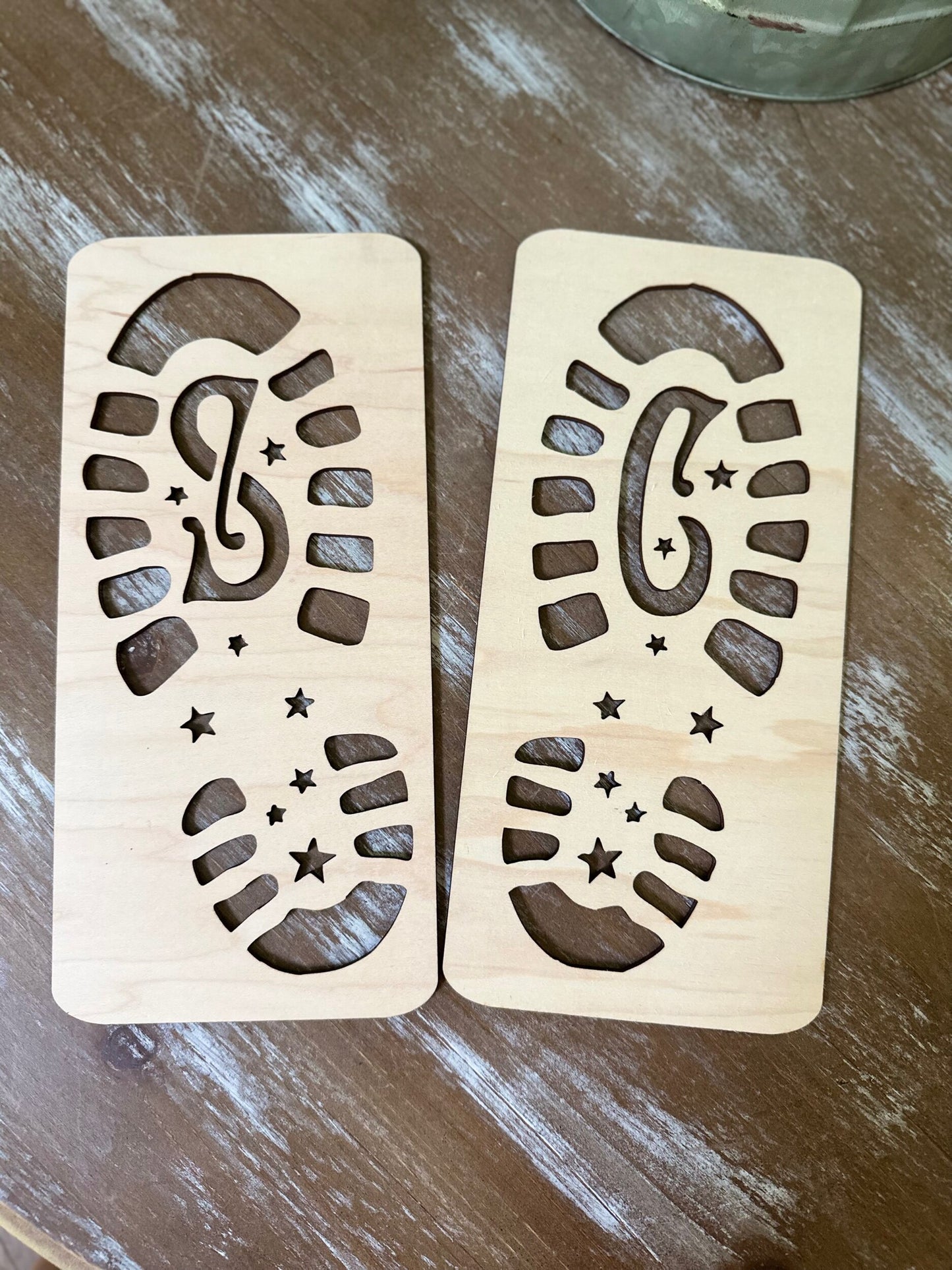 Santa Claus, Reindeer, Elf Footprint Stencils