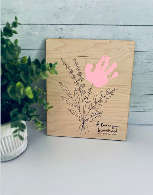 I Love You Bunches - Mother's Day Handprint Desktop Sign