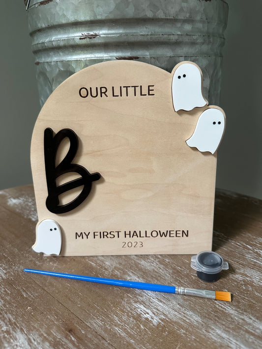 My First Halloween - Our Little BOO (Handprint/Footprint Sign)