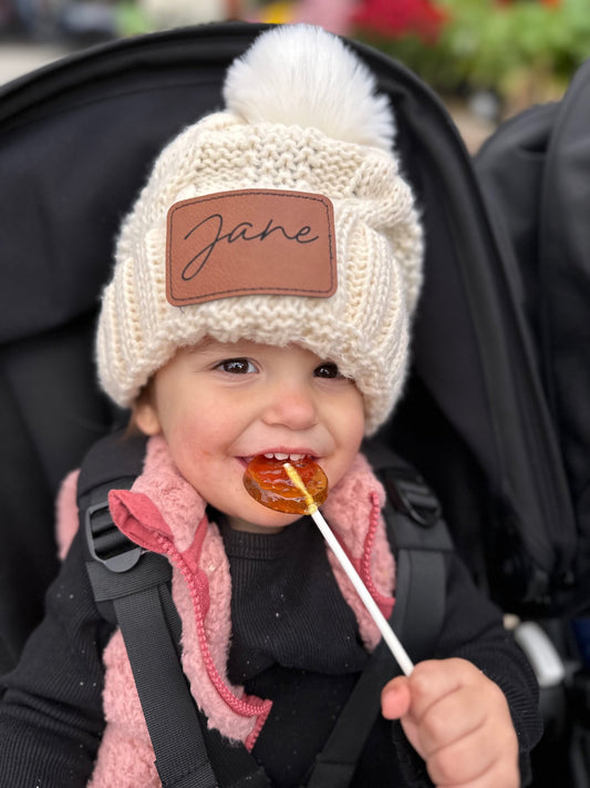 Personalized Pom Pom Hat (Toddler/Kid)