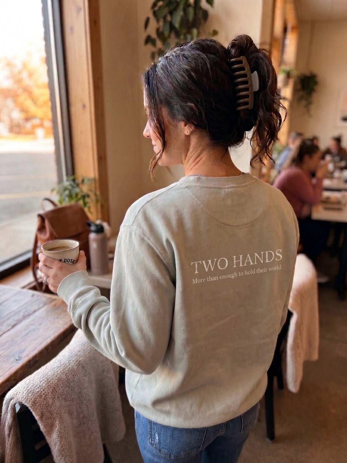 Two Hands Crewneck Sweatshirt | Mommy’s Not an Octopus Collection