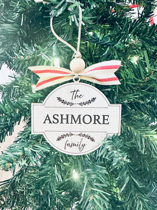 Customized Family Name Ornament