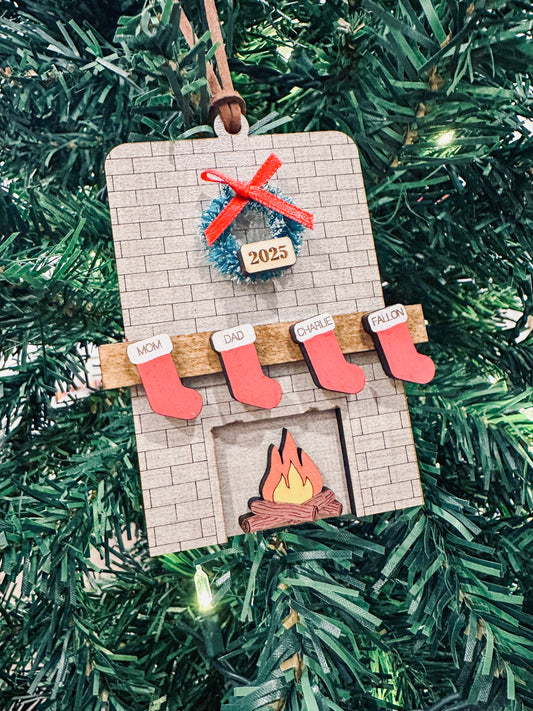Fireplace Family Ornament
