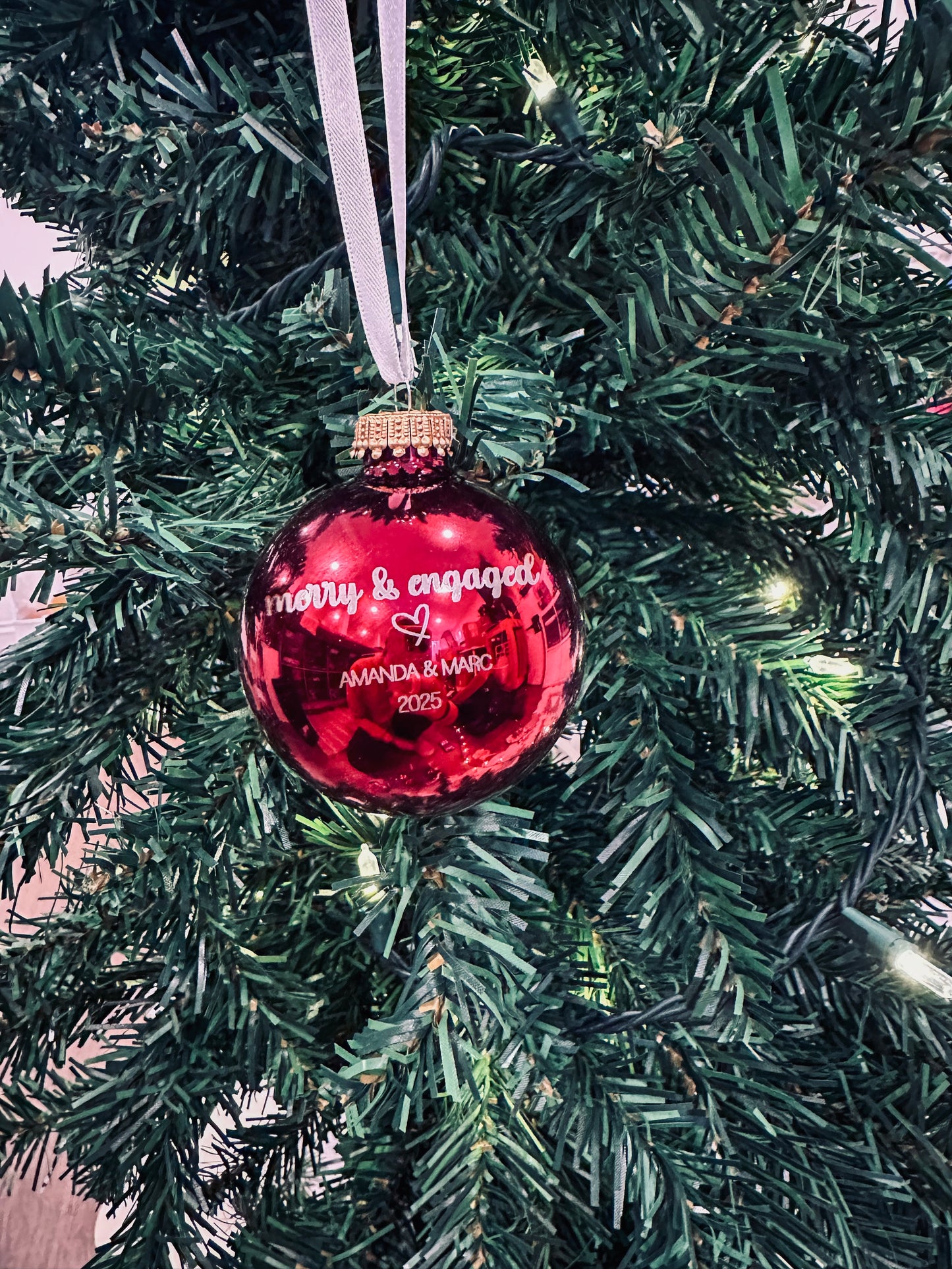 Red Glass Ball Ornament *choose deisgn*