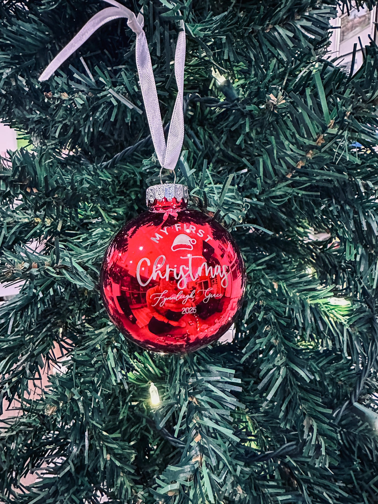 Red Glass Ball Ornament *choose deisgn*