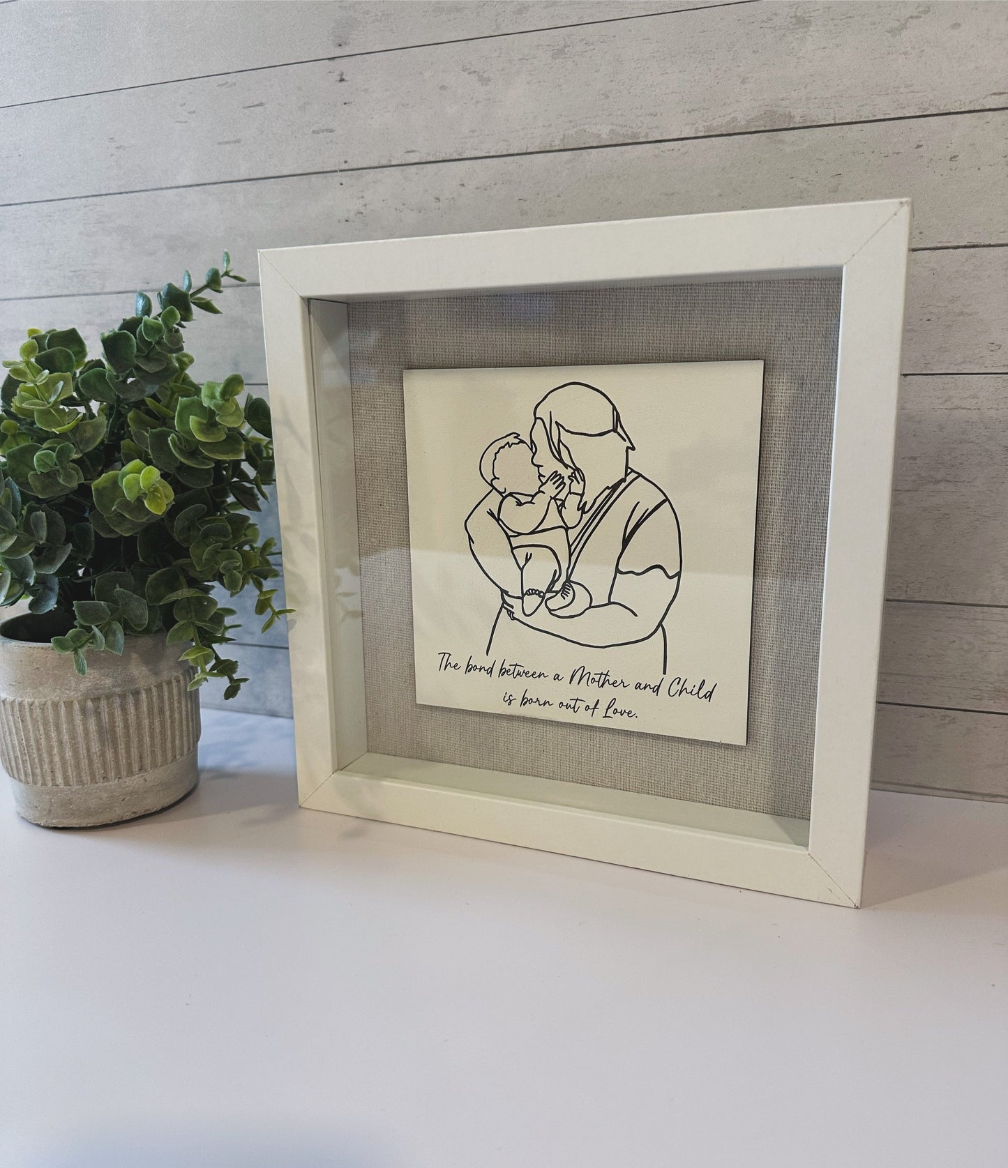 Custom Minimalist Line Drawing Shadow Box